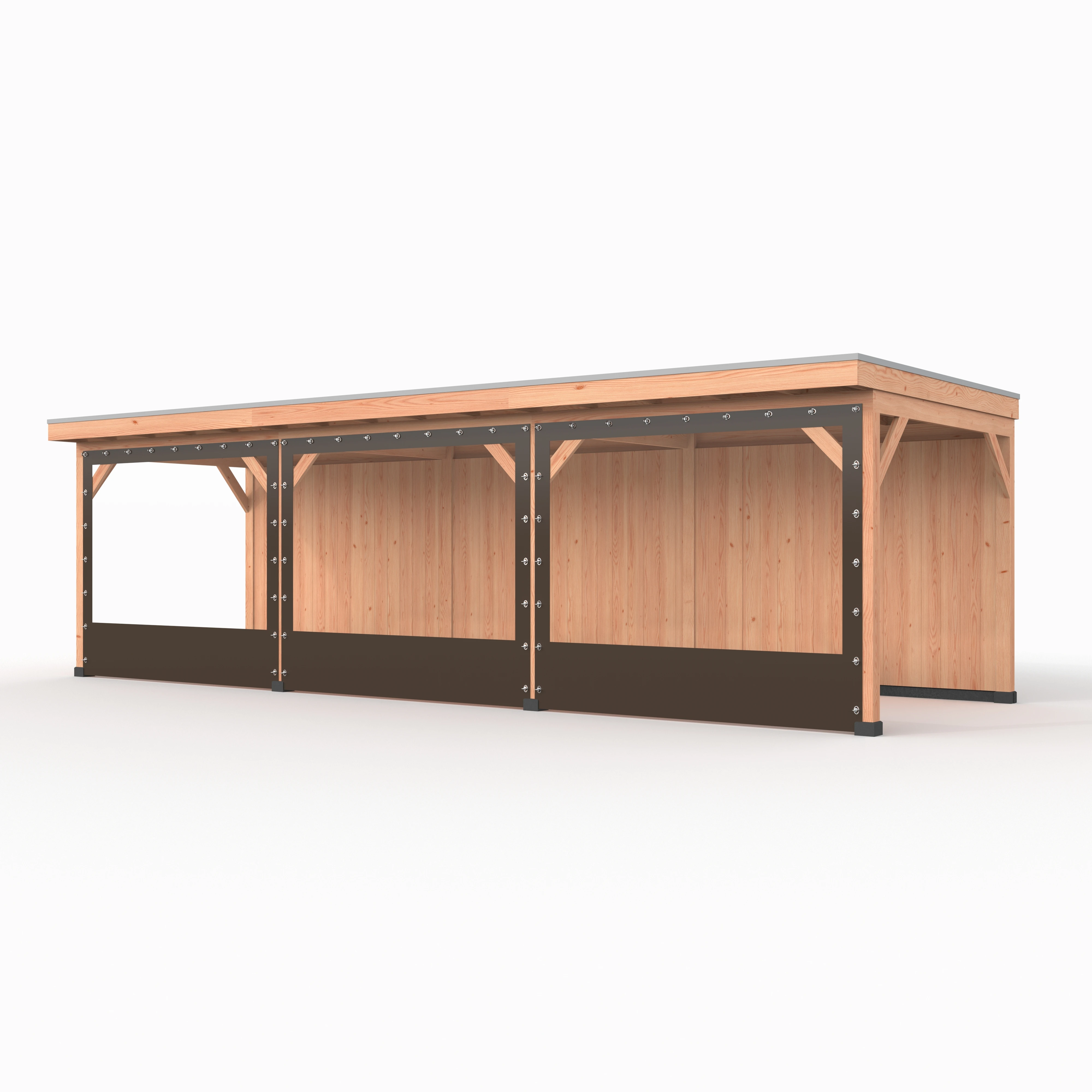 Verandazeil Overkapping Taupe 900 cm voor 19 x 19 cm Staanders - Afbeelding 1